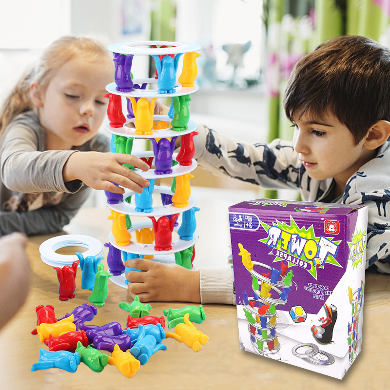 Board Game Quoridor - Kids Penguin Tower Collapse Balance Game
