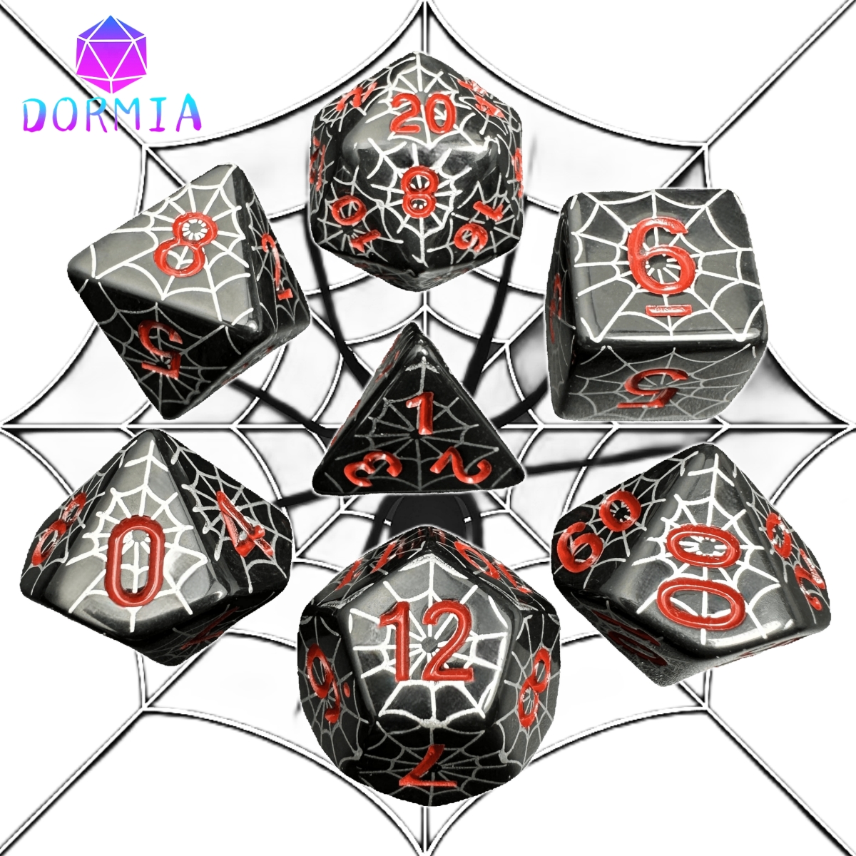 Board Game Web - Polyhedral DND Dice Set in Spider