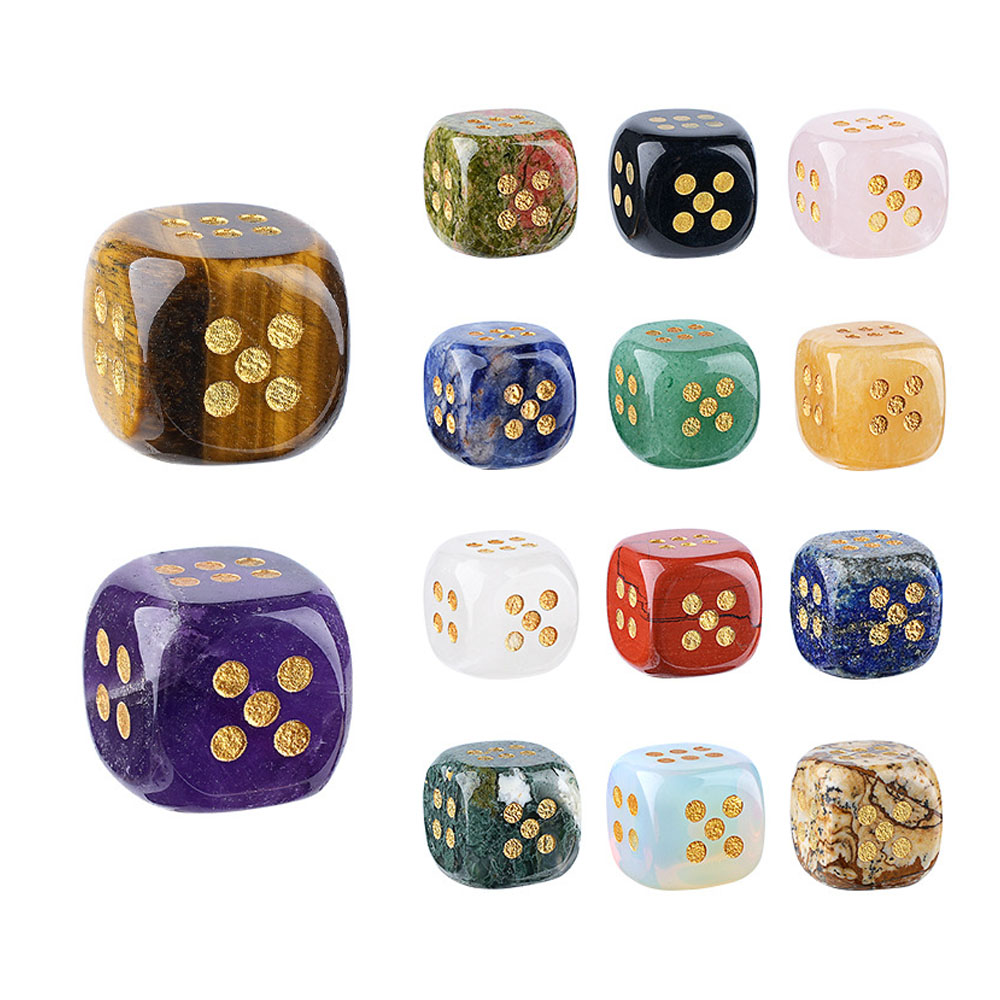 Board Game Design - 1pc Natural Stone Crystal Dice Beads