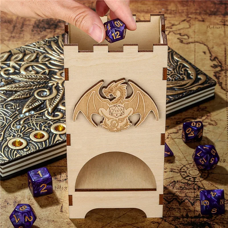 Mysterious Dragon Pattern Wood - Dice Tower Wooden recension och pris