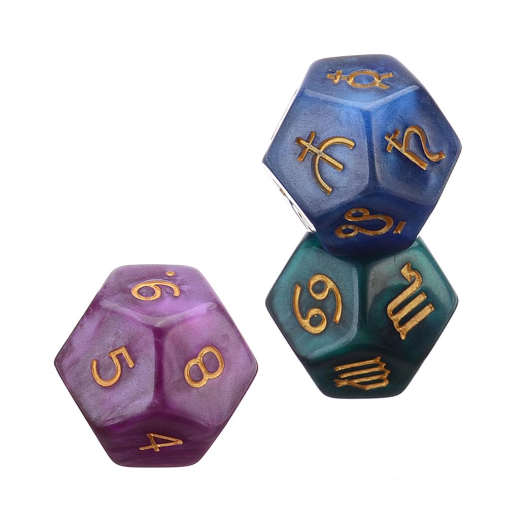 3PCS 12-Sided Dice Astrology T - Board Game Template recension och pris