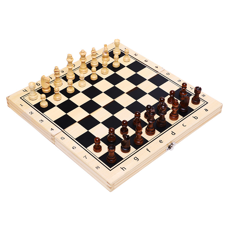 Chess Board Three In 1 Wooden  - Board Game Yearbook recension och pris