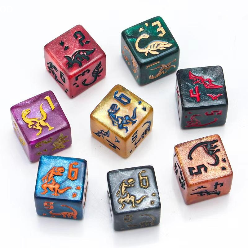 7Pcs/Set Dinosaur Dice Clear E - Board Game Night recension och pris