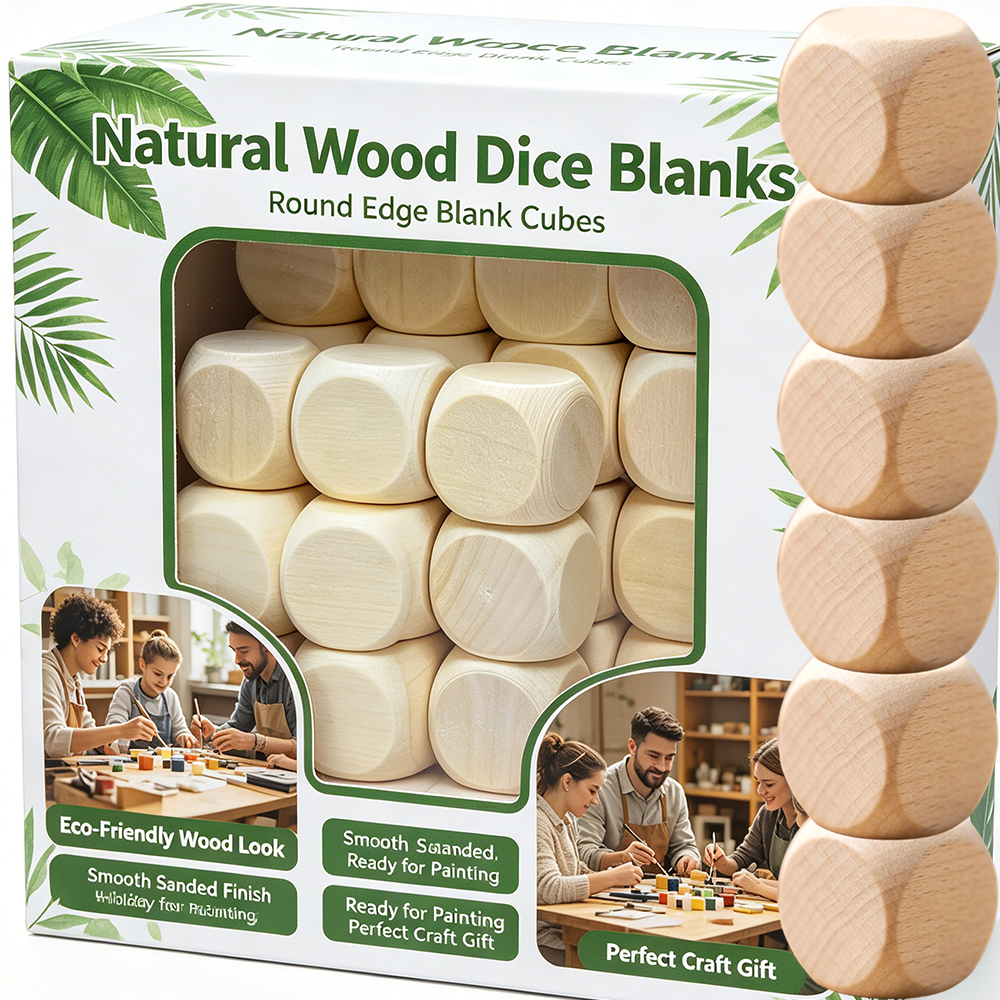 10/30x Small 6 Sided Blank Unf - Dice Tower Wooden recension och pris