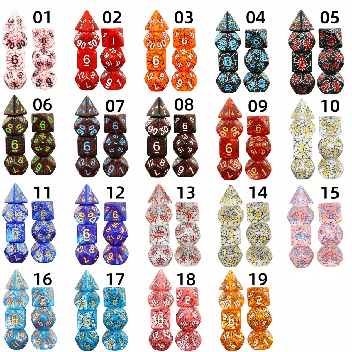 DND Dice Set 7pcs D4-D20 Polyh - Board Game Web recension och pris