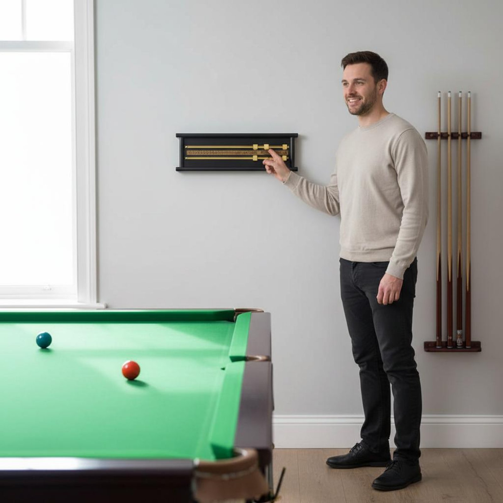 Wooden Snooker Scorer Dual Rai - Board Game For 2 Players recension och pris