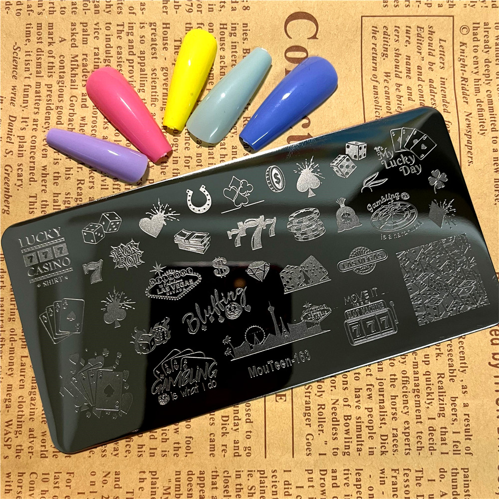 Playing Card Pattern Nail Stam - Board Game Template recension och pris