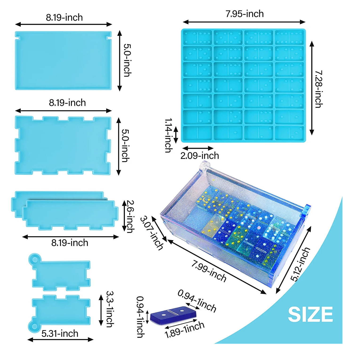 Domino Molds Silicone Epoxy Re - Board Game Organization recension och pris