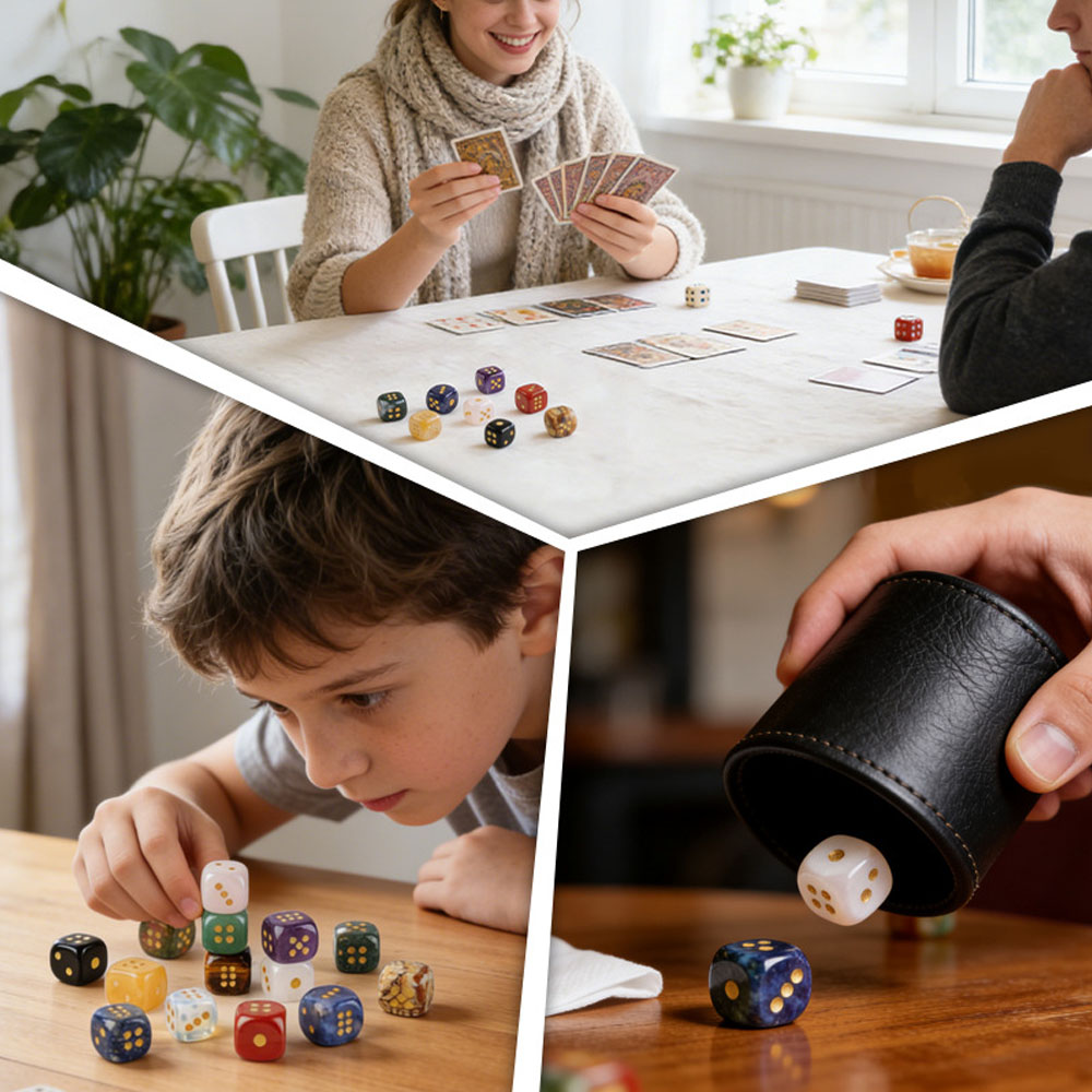 1pc Natural Stone Crystal Dice - Board Game Design recension och pris